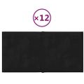 vidaXL Nástenné panely 12 ks čierne 30x15 cm zamat 0,54 m²