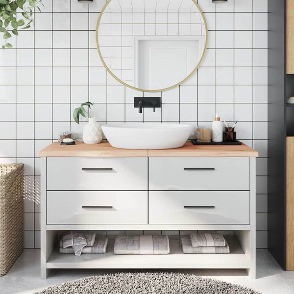 vidaXL Kúpeľňová doska 140x60x(2-4) cm neošetrený masív