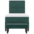 vidaXL Posteľ s pružinovým rámom Tmavozelená 200 x 100 cm Zamat