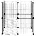vidaXL 12-panelová klietka pre domáce zvieratá čierna 70x35x70 cm oceľ