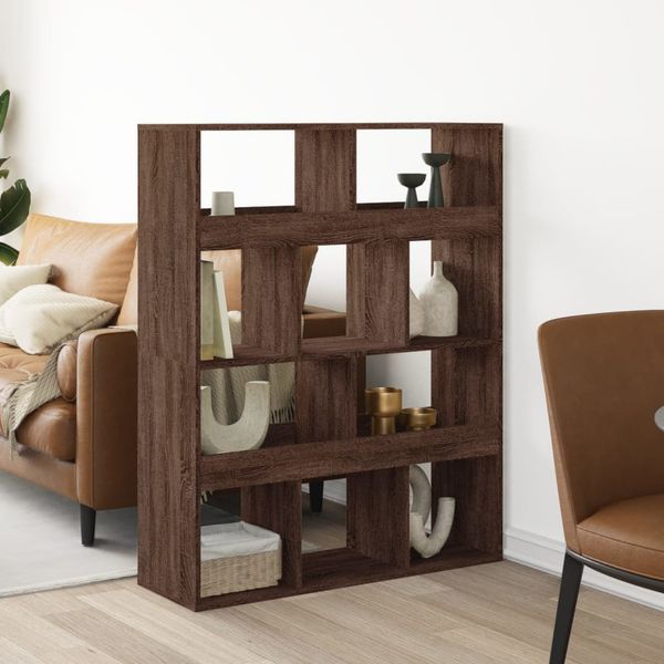 vidaXL Deliaca stena hnedý dub 100x33x125,5 cm kompozitné drevo