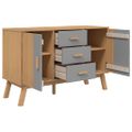 vidaXL Komoda OLDEN, sivo hnedá 114x43x73,5 cm, borovicový masív