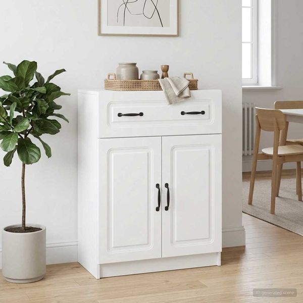 vidaXL Servírovacia skriňa Biela 66 x 34,5 x 87 cm Kompozitné drevo