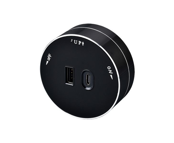 Zásuvkový modul Viking A60B, čierna/výstupy - 1xUSB-A, 1xUSB-C/výkon až 2500W/230V,16A,50Hz