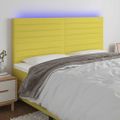 vidaXL Čelo postele s LED zelené 200x5x118/128 cm látka