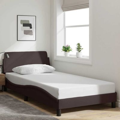 vidaXL Rám postele Dover tmavohnedá 100x200 cm látka