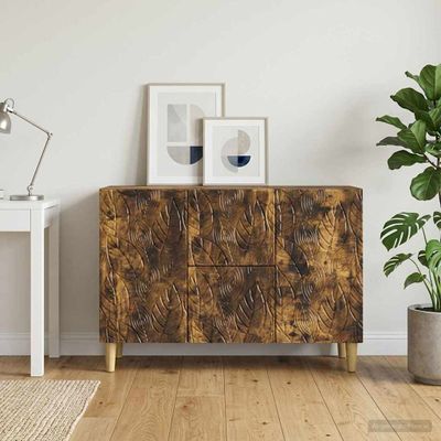 vidaXL Servírovacia skriňa Dymový dub 89 x 34,5 x 60 cm