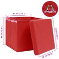 vidaXL Úložné boxy s vekom 10 ks, červené 32x32x32 cm, látka