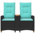 vidaXL Hojdačka s tabletou 2 -Seater 126 x 65 x 112 cm polyratan