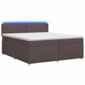 vidaXL Posteľ boxspring s matracom Tmavohnedá 200 x 200 cm Látka