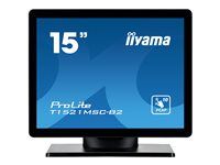 LED monitor - 15" - dotykový displej - 1024 x 768 - TN - 370 cd/m² - 800:1 - 8 ms - HDMI, VGA - reproduktory - matná čerň