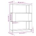 vidaXL Knižnica/deliaca stena hnedá 80x25x101 cm masívna borovica