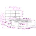 vidaXL Rám postele s čalúneným čelom Svetlosivá 120 x 200 cm