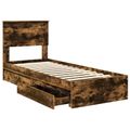 vidaXL Úložná posteľ Dymová dub 75 x 190 cm Kompozitné drevo