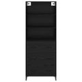 vidaXL Highboard Čierny dub 69,5 x 34 x 180 cm Kompozitné drevo