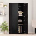 vidaXL Highboard 80 x 39 x 178 cm Kompozitné drevo Čierny dub