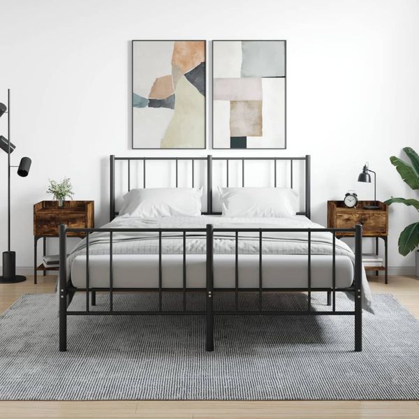 vidaXL Nočné stolíky 2 ks dymový dub 40,5x31x60 cm kompozitné drevo