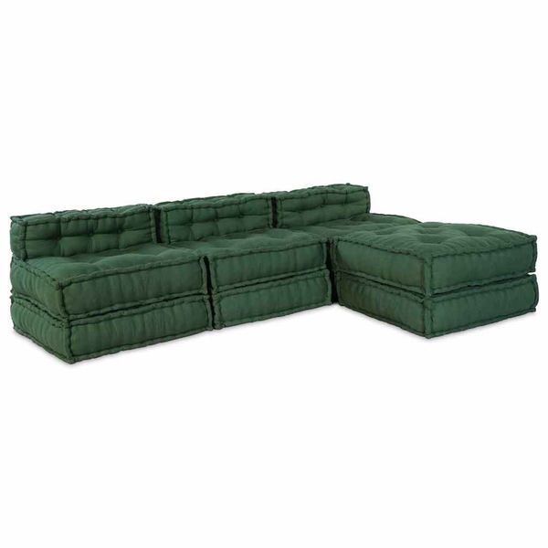 vidaXL Modulová pohovka 4 pcs Zelená Látka