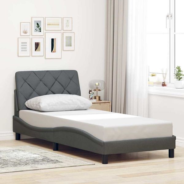 vidaXL Rám postele bez matraca tmavosivá 80x200 cm látka