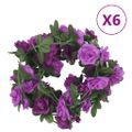 vidaXL Kvetinové girlandy 6 ks, svetlofialové 240 cm
