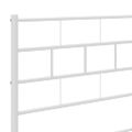 vidaXL Kovový rám postele s čelom biely 90x200 cm
