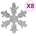 vidaXL 111-dielna sada vianočných ozdôb strieborná polystyrén