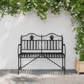 vidaXL Záhradná lavička 2 -Seater 103,5 x 59 x 89 cm Oceľ Čierna