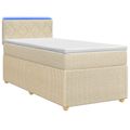 vidaXL Posteľ boxspring s matracom Krémová 90 x 190 cm Látka