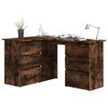 vidaXL Rohový stôl dymový dub 145x100x76 cm spracované drevo