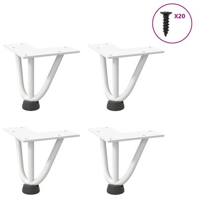 vidaXL Nohy do vlasov pre konferenčný stolík 4 ks, biele 10 cm, masívna oceľ