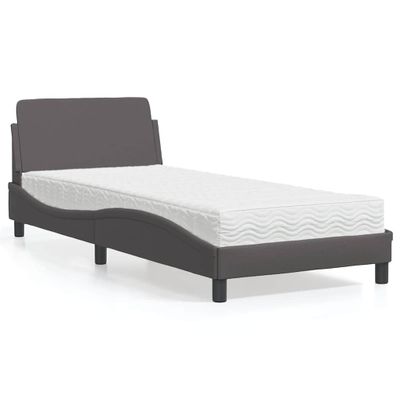 vidaXL Posteľ s matracom Dover sivá 80x200 cm umelá koža
