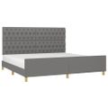 vidaXL Posteľný rám s čelom tmavosivý 200x200 cm látka