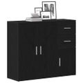 vidaXL Komoda čierna dub 91x29,5x75 cm, imitácia dreva