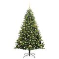vidaXL Umelý vianočný stromček s kĺbmi 150 LED Zelená 150 cm PVC a PE