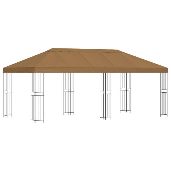 vidaXL Altánok so stenami 6 x 3 m Béžová Polyester a oceľ 190