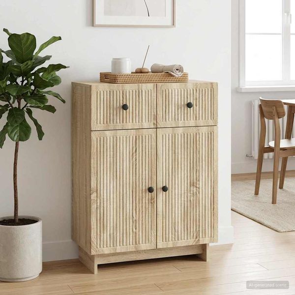 vidaXL Servírovacia skriňa so zásuvkou Dub sonoma 66 x 34,5 x 90 cm