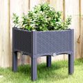 vidaXL Záhradný kvetináč s nohami modrosivý 40x40x42 cm PP