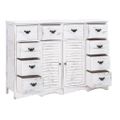vidaXL Komoda s 10 zásuvkami, biela 113x30x79 cm, drevo
