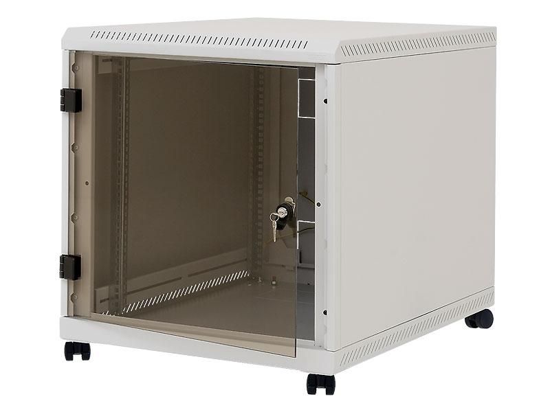 19'' kontajnerový rack 12U, hl.80cm, nosn.200kg, pr. aj zad.dvere perforácia, šedý