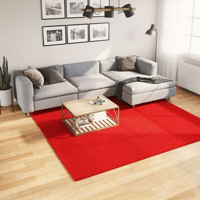 vidaXL Koberec HUARTE s krátkym vlakom umývateľný červený 240x240 cm