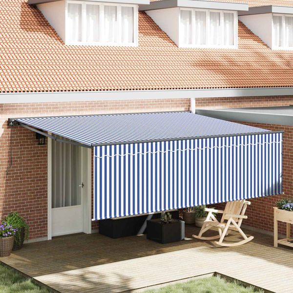 vidaXL Zatemniteľná markíza Modrá a biela 400 × 300 cm