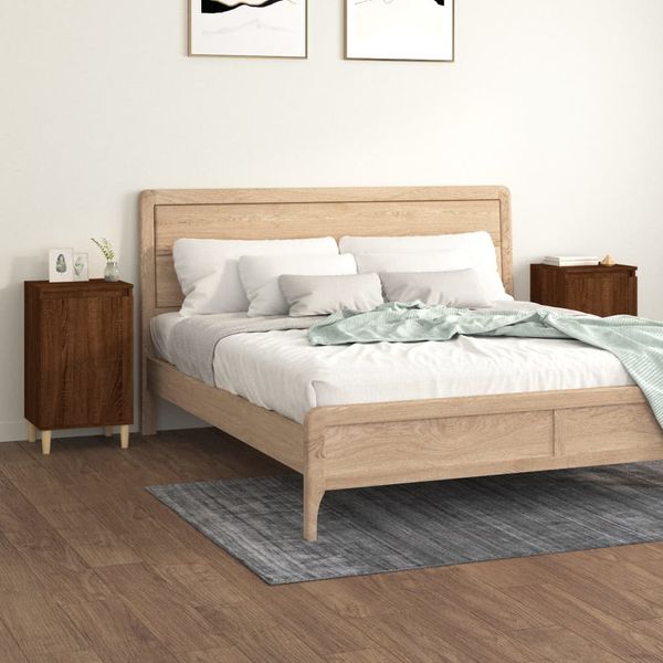 vidaXL Nočné stolíky 2 ks hnedý dub 40x35x70 cm spracované drevo