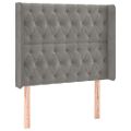 vidaXL Čelo postele so záhybmi bledosivé 93x16x118/128 cm zamat