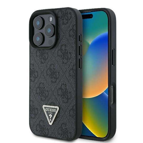 Puzdro Guess pre iPhone 16 Pro Max 6,9" GUHCP16XP4TDPK Leather 4G Triangle Strass čierne MagSafe
