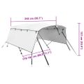 vidaXL Strieška Bimini s 3 oblúkmi a stenami 243x(170-182)x137 cm