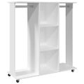 vidaXL Šatník s kolieskami biely 102x38x110 cm kompozitné drevo