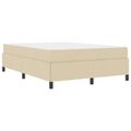 vidaXL Posteľ s pružinovým rámom Krémová 140 x 190 cm látka