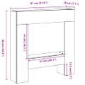 vidaXL Obloženie krbu dub sonoma 81x18x82 cm kompozitné drevo