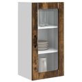 vidaXL Nástenný sklenený kabinet PORTO Dymová dub 40 x 31 x 80 cm