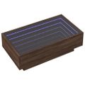vidaXL Konferenčný stolík s LED hnedý dub 90x50x30 cm kompozitné drevo